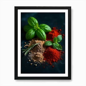 Spices And Herbs Art Print