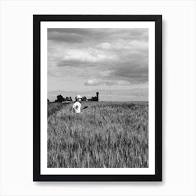 Girl In A Wheat Field Art Print