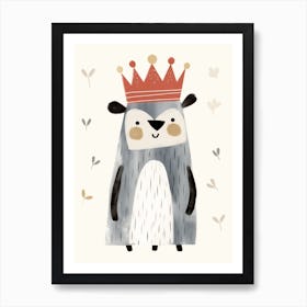 Little Raccoon 2 Wearing A Crown Art Print