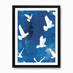 Doves In Flight 2 Art Print