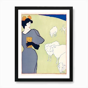 Woman And Sheep (1895), Edward Penfield Art Print