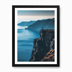 Santorini Cliffs Art Print