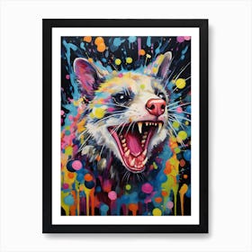  A Hidden Possum Vibrant Paint Splash 5 Art Print