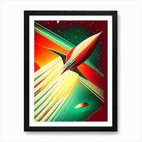 Space Time Vintage Sketch Space Art Print