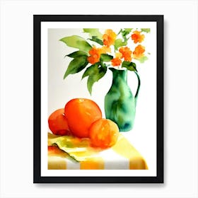 Tangerine Italian Watercolour fruit Art Print