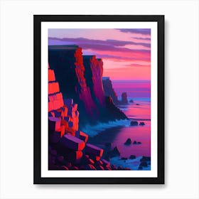 Giant S Causeway Dreamy Sunset Art Print