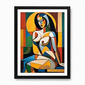 Woman Portrait Cubism Pablo Picasso Style (20) Art Print