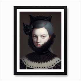 Miss Black Kitty Art Print