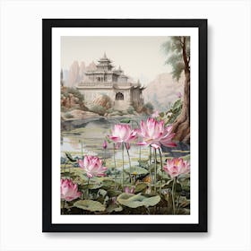 Lotus Victorian Style 0 Art Print