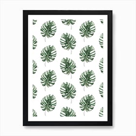 Monstera Leaf Pattern Art Print