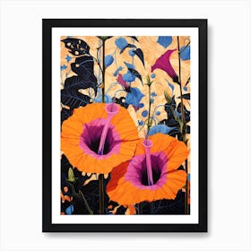 Surreal Florals Morning Glory 3 Flower Painting Art Print