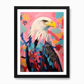 Pink Scandi Bald Eagle 3 Art Print