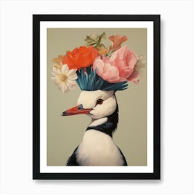 Bird With A Flower Crown Bufflehead 3 Art Print