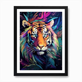 Tiger Art In Contemporary Art Style 4 Art Print