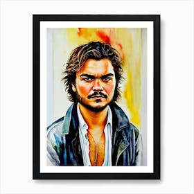 Emile Hirsch In Into The Wild Watercolor 2 Art Print