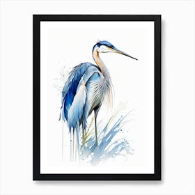 Great Blue Heron Impressionistic 4 Art Print