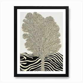 Acropora Tenius Ii Linocut Art Print