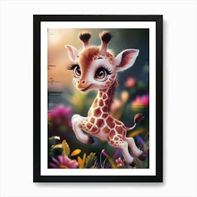 Cute Giraffe Art Print