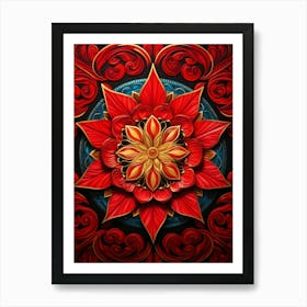 Symmetrical Mandalas Geometric Illustration 4 Art Print