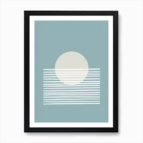 Sunset Abstract Blue Art Print