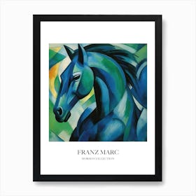 Franz Marc Inspired Horses Blue Horse Collection Painting 3 Art Print