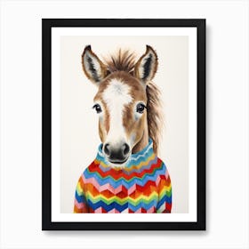 Baby Animal Wearing Sweater Horse 3 Art Print
