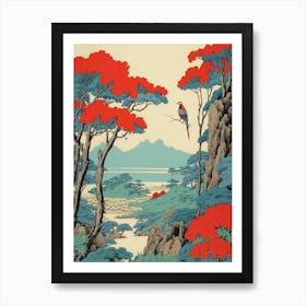 Sado Island, Japan Vintage Travel Art 2 Art Print