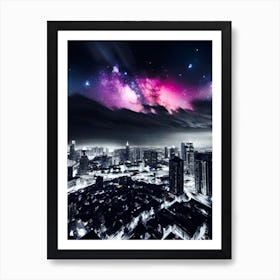 Galaxy City Skyline Art Print