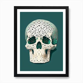 Skull With Terrazzo Patterns Line Drawing Art Print