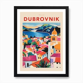 Dubrovnik Croatia 2 Fauvist Travel Poster Art Print