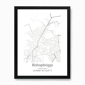 Bishopbriggs,United Kingdom Minimalist Map Poster