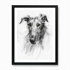  Redbone Dog Charcoal Line 3 Art Print