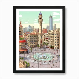 Takism Square Meydan Pixel Art 1 Art Print