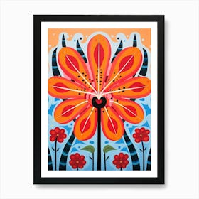 Flower Motif Painting Gloriosa Lily Art Print