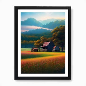 Barn In The Field Art Print