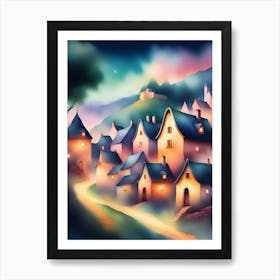 Night In The Village Art Print