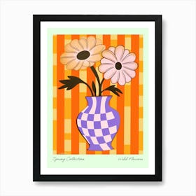 Spring Collection Wild Flowers Orange Tones In Vase 2 Art Print