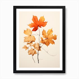 Autumn Leaves Art Painting 4 Art Print