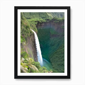 Wailua Falls, United States Realistic Photograph (1) Art Print