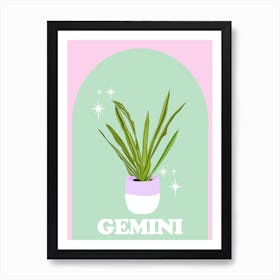 Botanical Star Sign Gemini Art Print