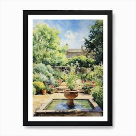 Hidcote Manor Garden Watercolour 3 Art Print