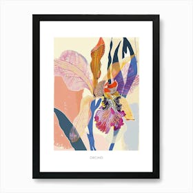 Colourful Flower Illustration Poster Orchid 4 Art Print