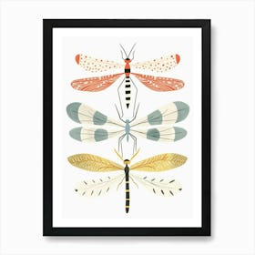 Colourful Insect Illustration Damselfly 11 Art Print