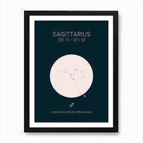 Sagittarius Star Sign In Dark Art Print