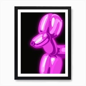 Pink Neon Balloon Dog Wall Art Art Print