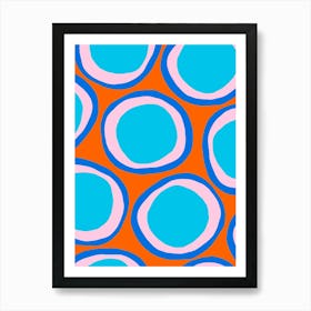 Orange And Blue Circles Art Print