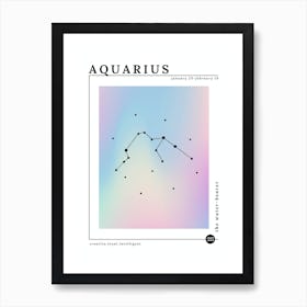 Aquarius Zodiac Sign | Iridescent Art Print