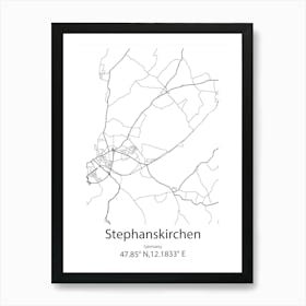 Stephanskirchen,Germany Minimalist Map Art Print