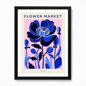 Blue Flower Market Poster Tulip 3 Art Print