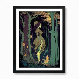 Lady In The Woods Art Print